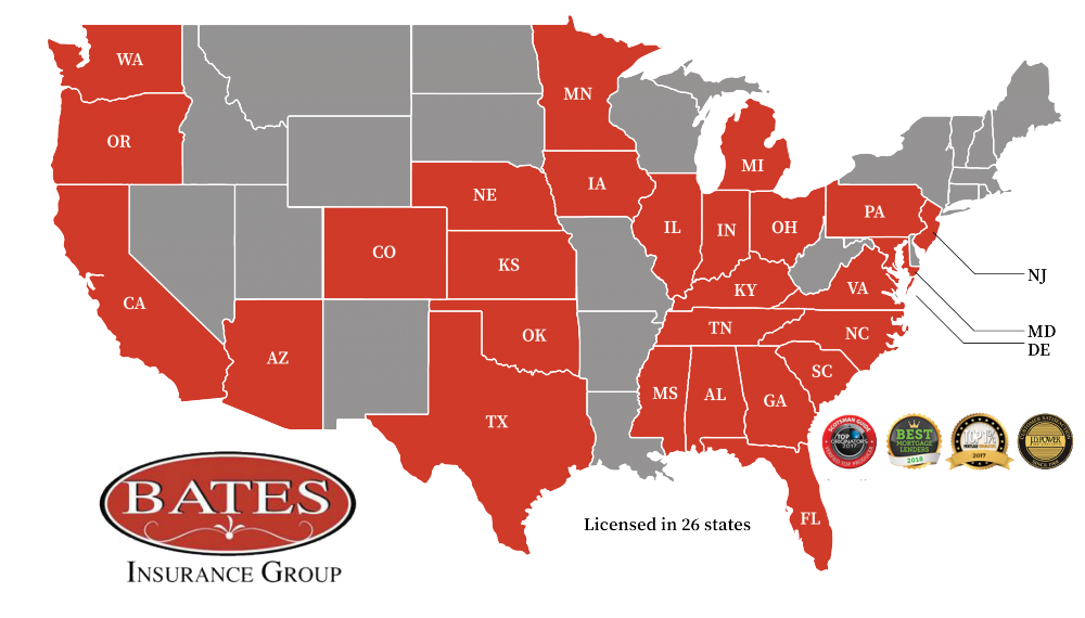States Serviced Map